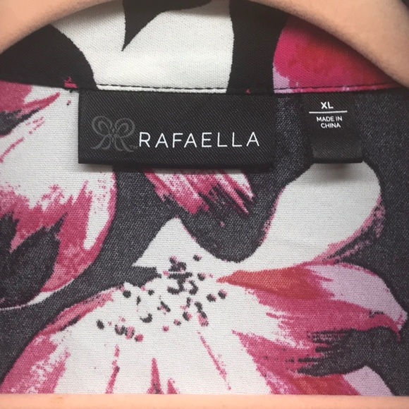 Rafaela Pink Red and black Button Down Shirt with Notched Collar - Picture 2 of 5